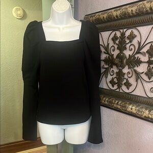 NWT Splendid Collection Top-Elegant Black Women's Sz S- statement sleeves